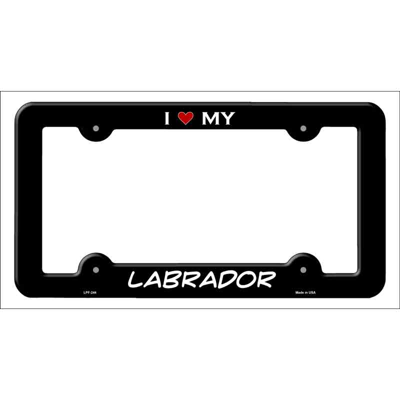LPF-244b 12 x 6 in. Labrador Novelty Metal License Plate Frame, Black