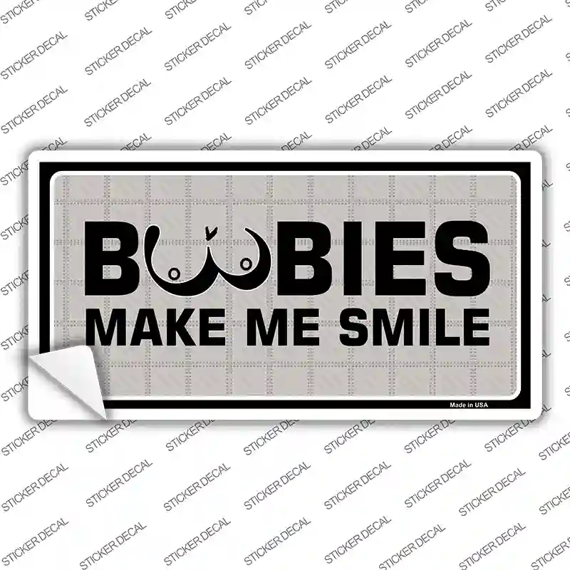 LP-4348s-L Boobies Make Me Smile Novelty Sticker Decal - Large