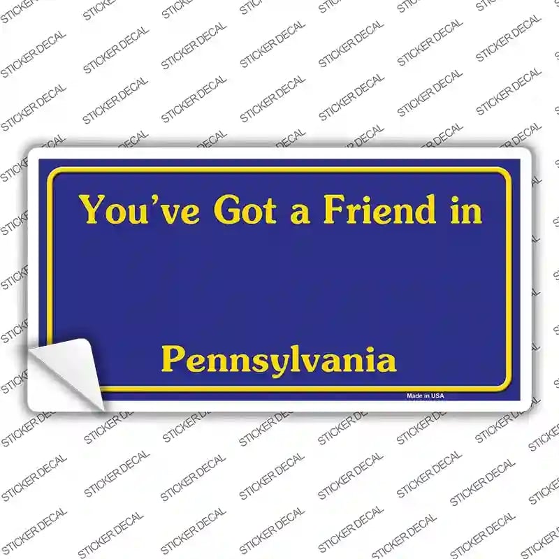 LP-4559s-S Pennsylvania State Background Novelty Sticker Decal - Small