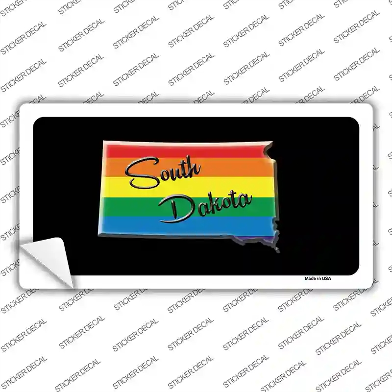 LP-6355s-S South Dakota Rainbow Novelty Sticker Decal - Small
