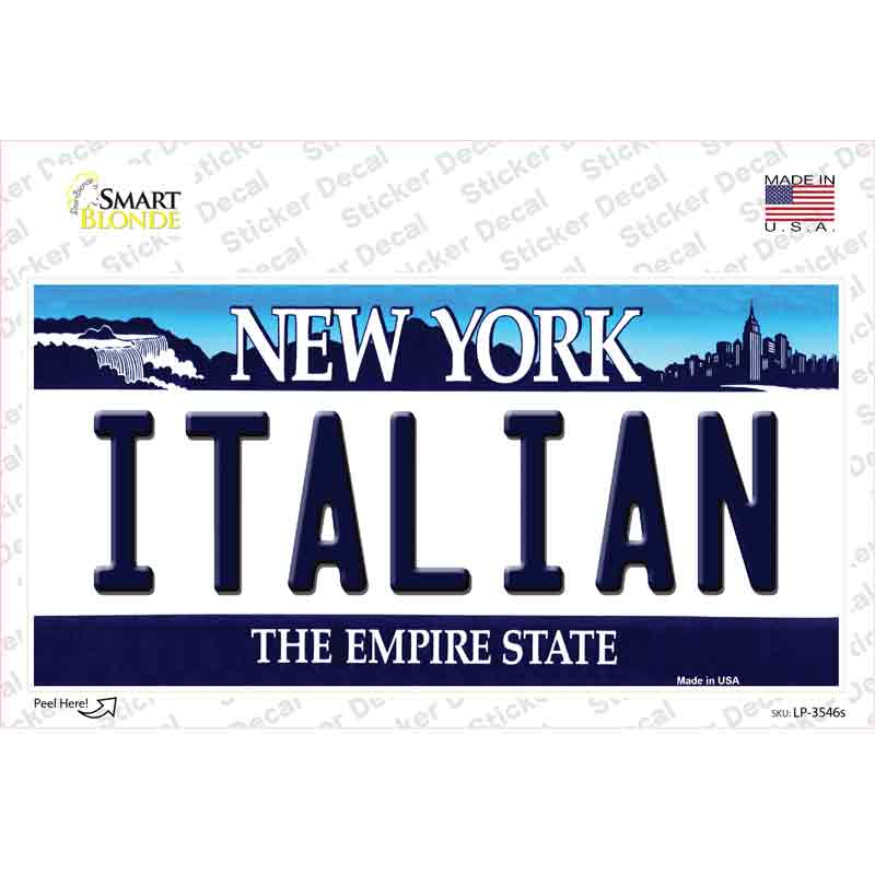 LP-3546s-M Italian   York Background Novelty Sticker Decal - Medium