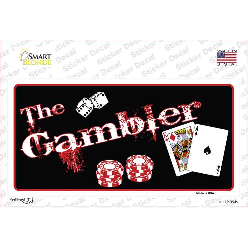 LP-354s-M Gambler Novelty Sticker Decal - Medium