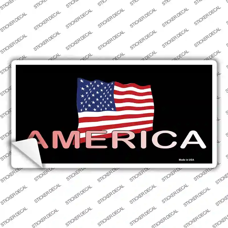 LP-3560s-S American Flag Black Novelty Sticker Decal - Small