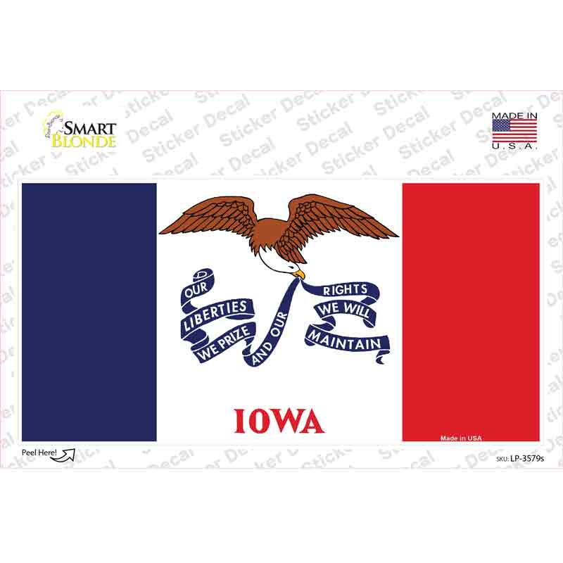 LP-3579s-M Iowa State Flag Novelty Sticker Decal - Medium