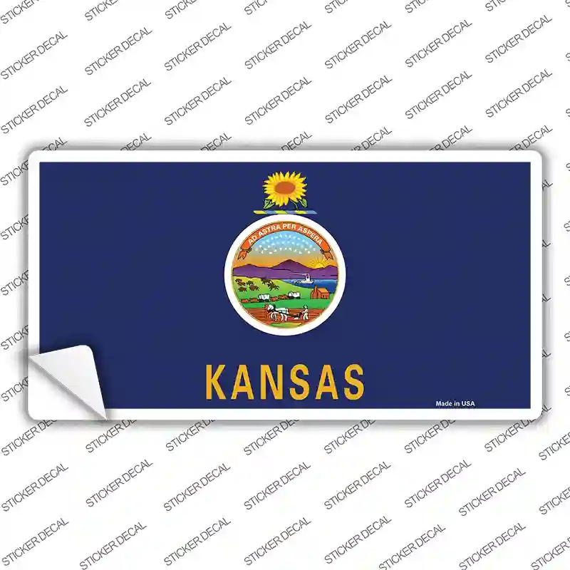 LP-3580s-S Kansas State Flag Novelty Sticker Decal - Small