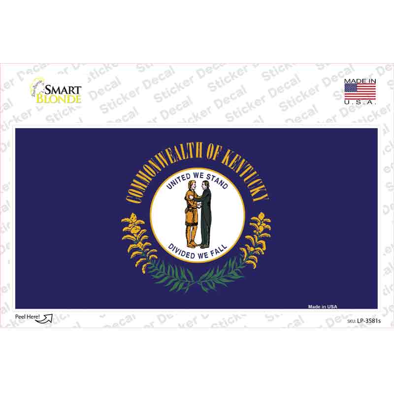 LP-3581s-M Kentucky State Flag Novelty Sticker Decal - Medium