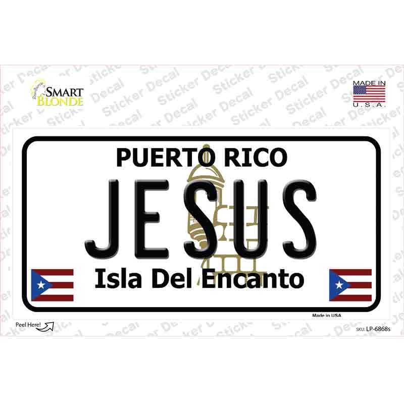 LP-6868s-M Jesus Puerto Rico Novelty Sticker Decal - Medium