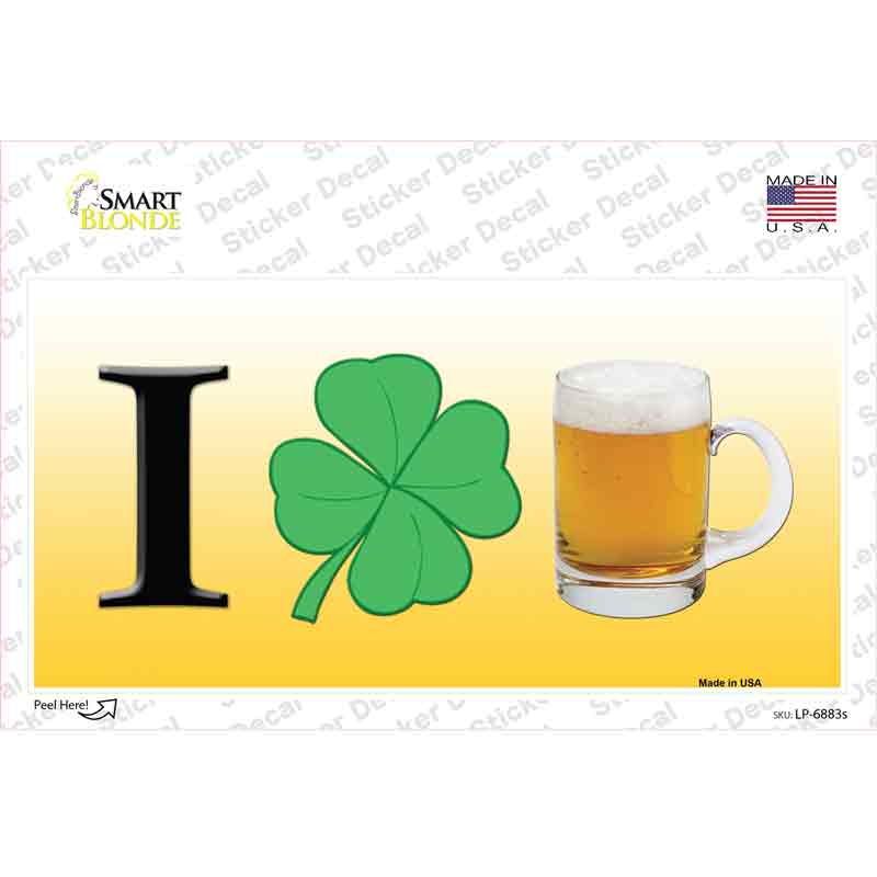 LP-6883s-M I Shamrock Beer Novelty Sticker Decal - Medium
