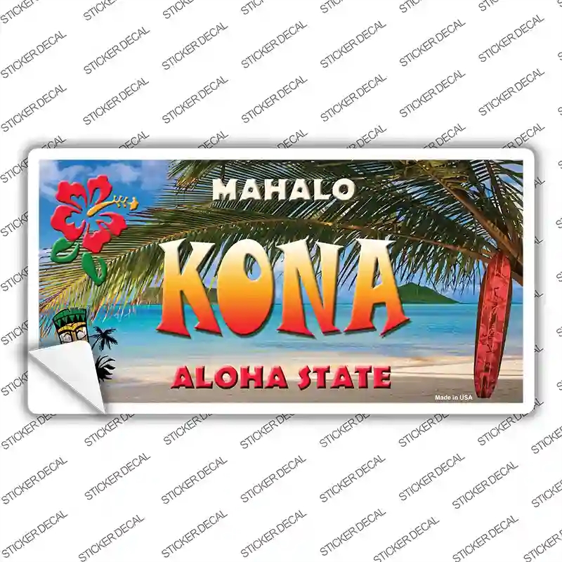 LP-7811s-XL Kona Hawaii State Novelty Sticker Decal - Extra Large