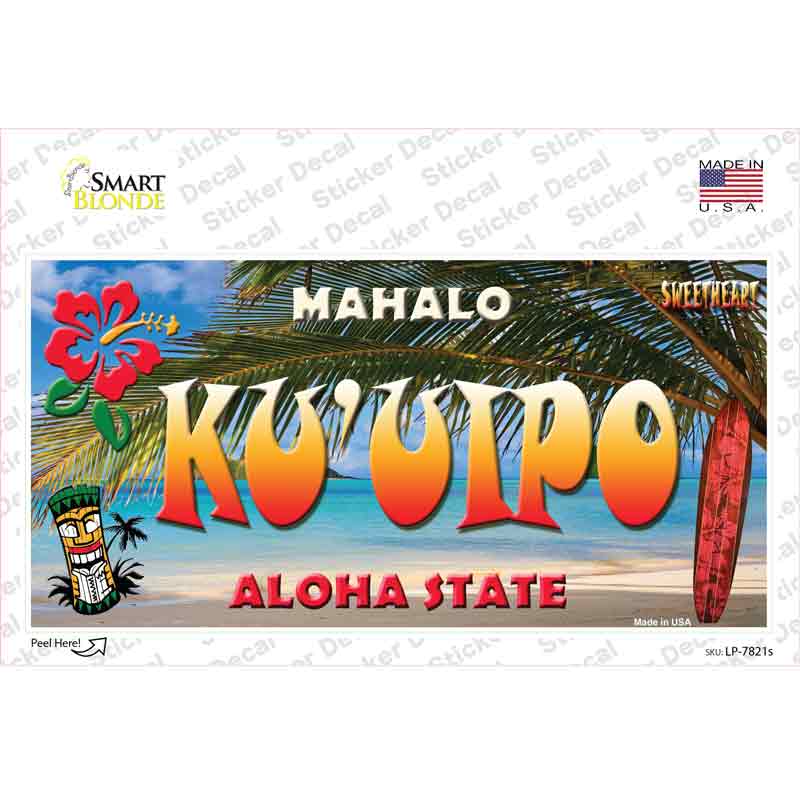 LP-7821s-M Ku Uipo Hawaii State Novelty Sticker Decal - Medium