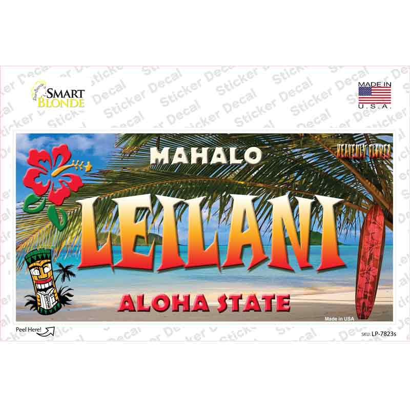 LP-7823s-M Leilani Hawaii State Novelty Sticker Decal - Medium