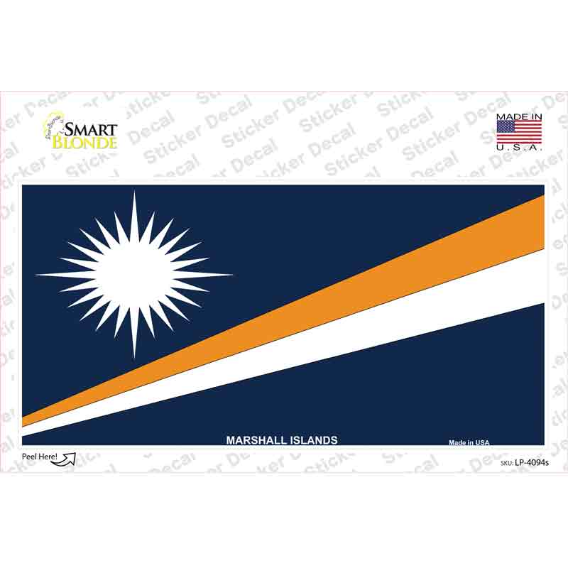 LP-4094s-M Marshall Islands Flag Novelty Sticker Decal - Medium