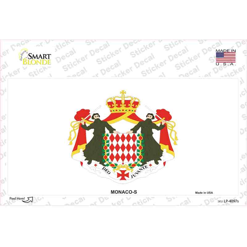 LP-4097s-M Monaco-S Flag Novelty Sticker Decal - Medium