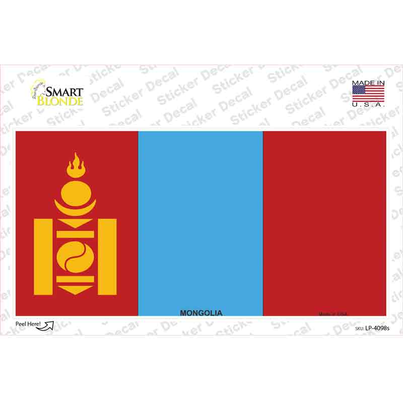 LP-4098s-M Mongolia Flag Novelty Sticker Decal - Medium