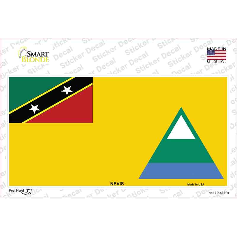 LP-4110s-M Nevis Flag Novelty Sticker Decal - Medium