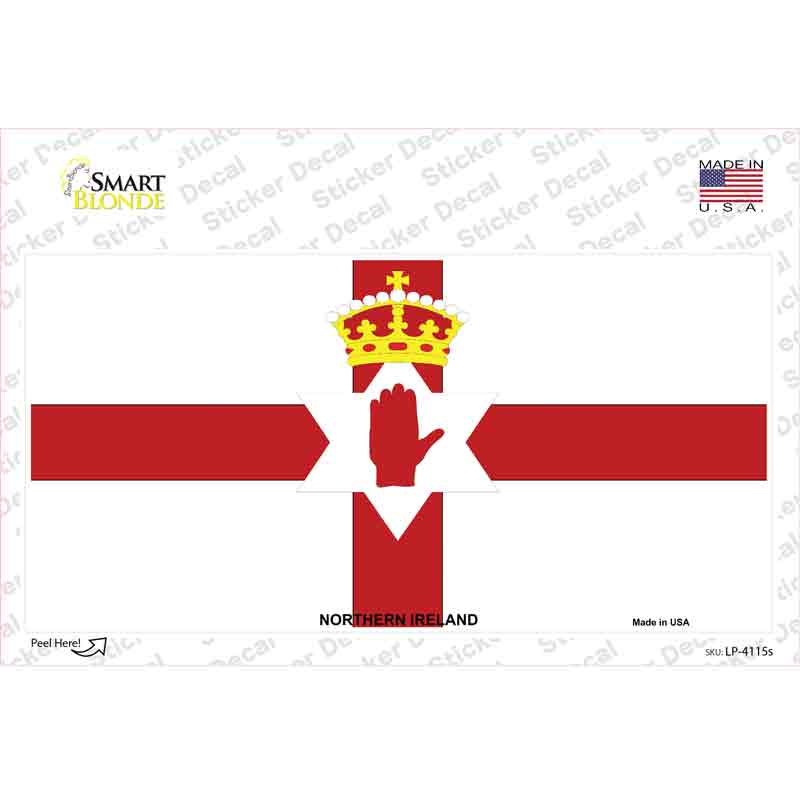 LP-4115s-M Northern Ireland Flag Novelty Sticker Decal - Medium