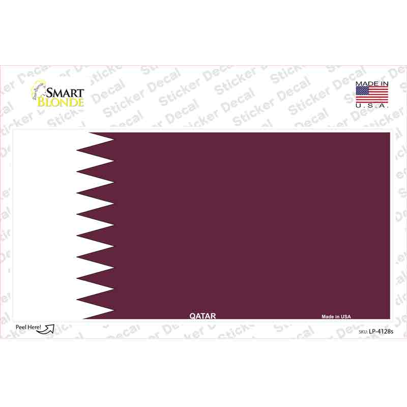 LP-4128s-M Qatar Flag Novelty Sticker Decal - Medium