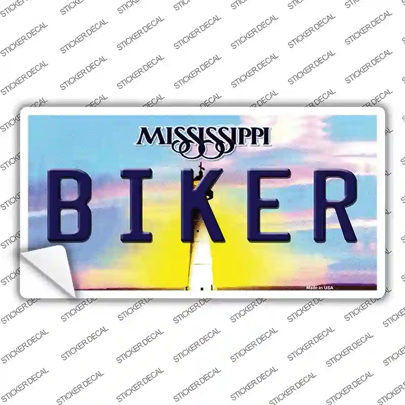 LP-6592s-S Biker Mississippi Novelty Sticker Decal - Small