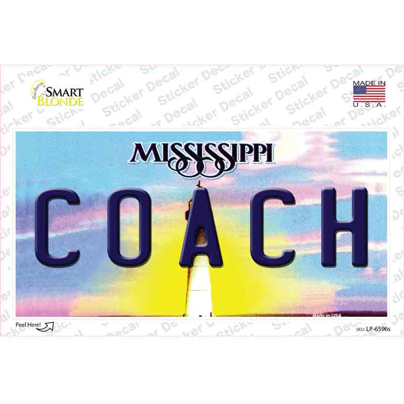 LP-6596s-M Coach Mississippi Novelty Sticker Decal - Medium