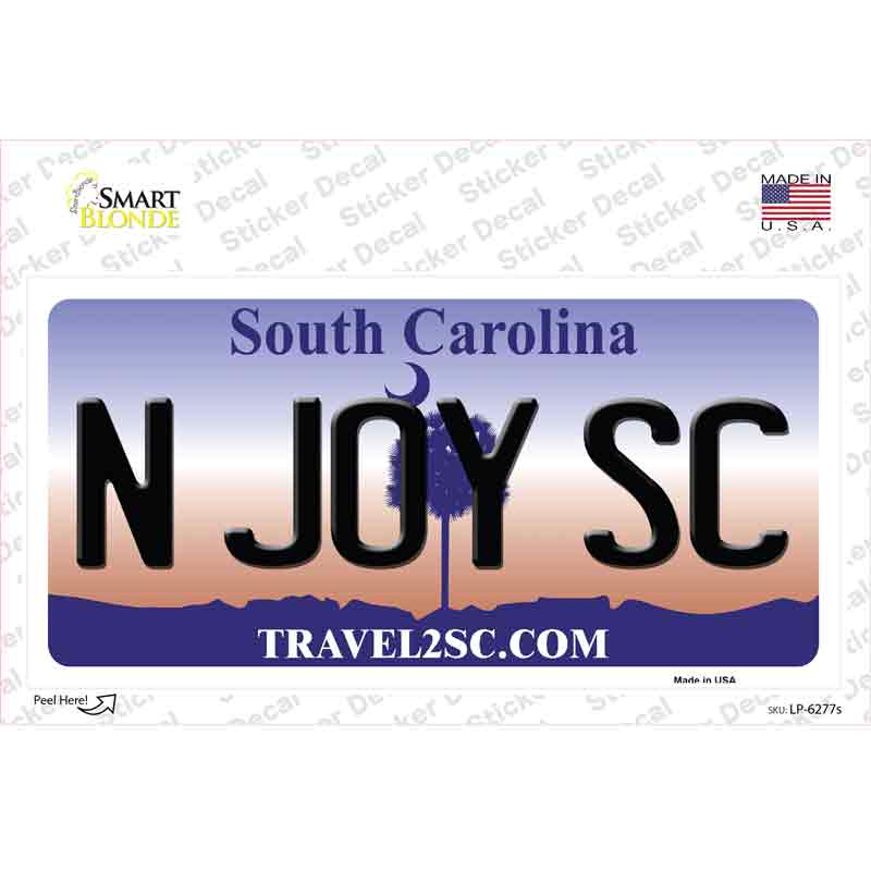 LP-6277s-M N Joy SC South Carolina Novelty Sticker Decal - Medium