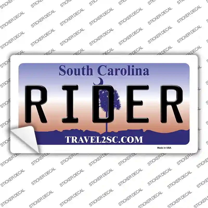 LP-6295s-S Rider South Carolina Novelty Sticker Decal - Small