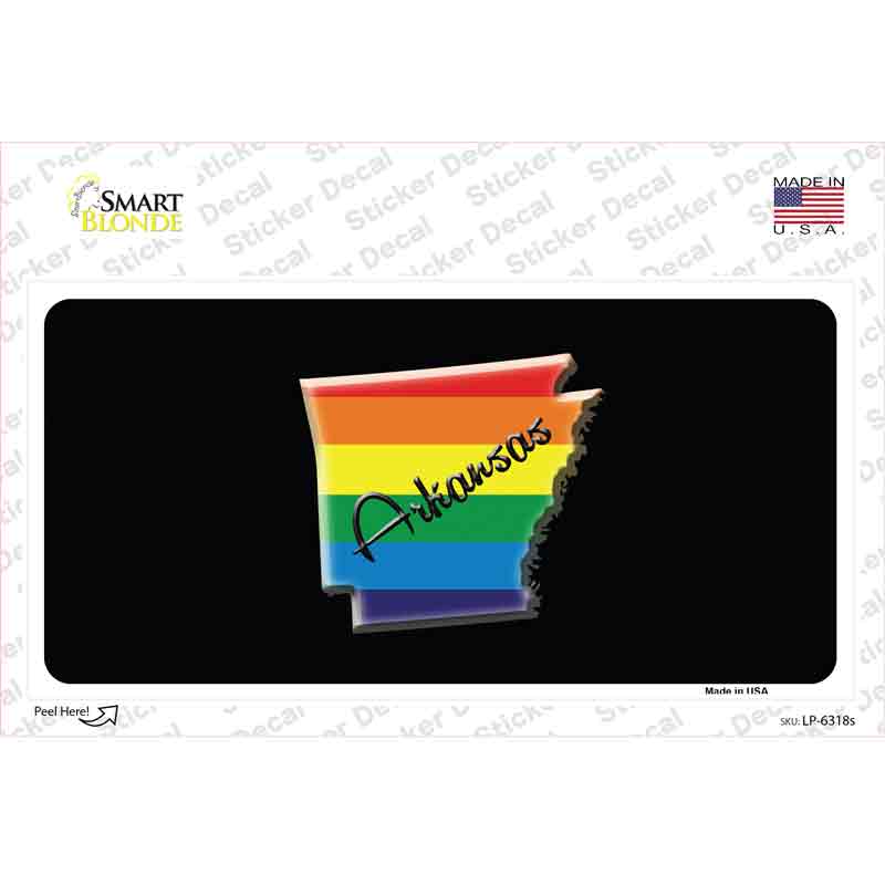 LP-6318s-M Arkansas Rainbow Novelty Sticker Decal - Medium