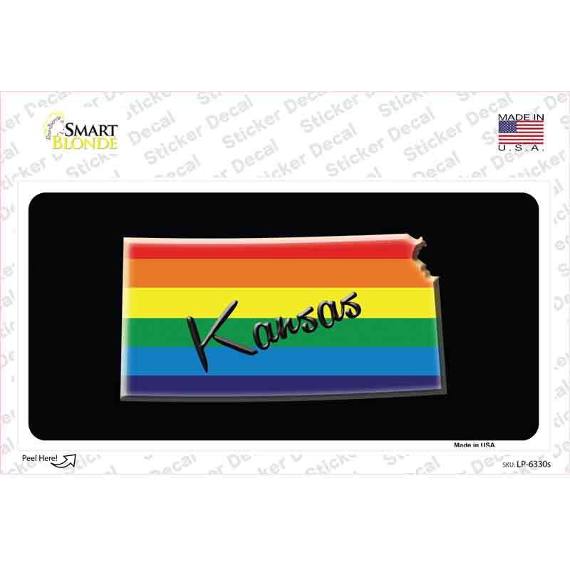 LP-6330s-M Kansas Rainbow Novelty Sticker Decal - Medium