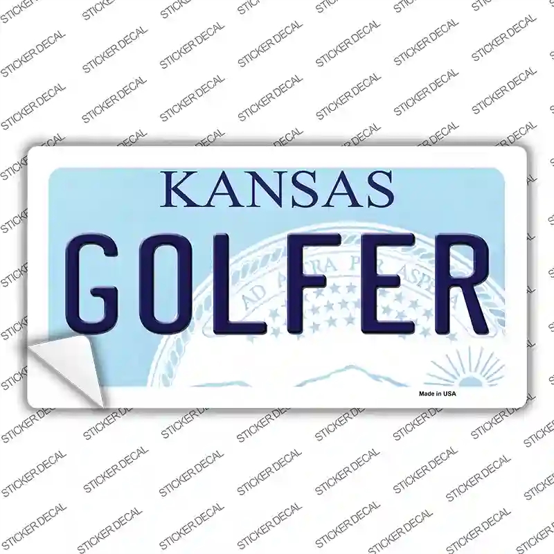 LP-6619s-L Golfer Kansas Novelty Sticker Decal - Large