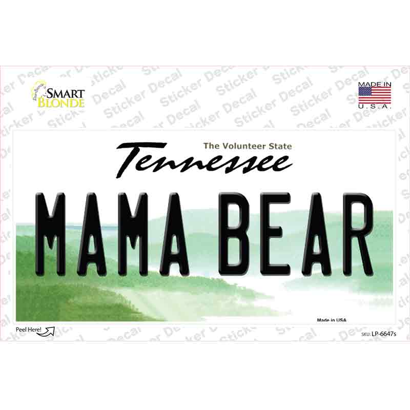 LP-6647s-M Mama Bear Tennessee Novelty Sticker Decal - Medium