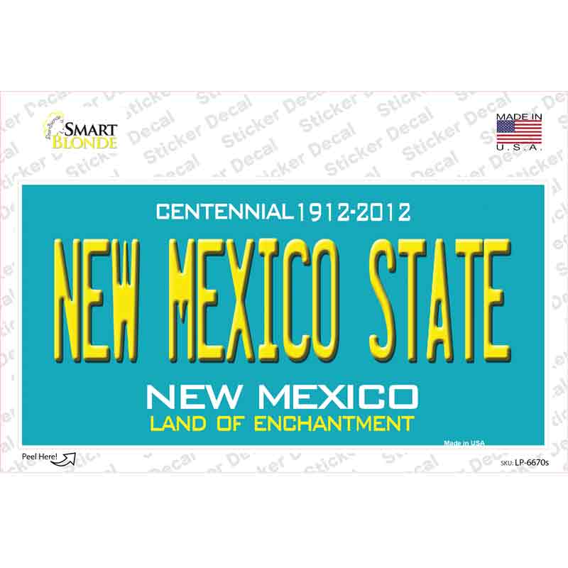 LP-6670s-M   Mexico State Background Novelty Sticker Decal - Medium