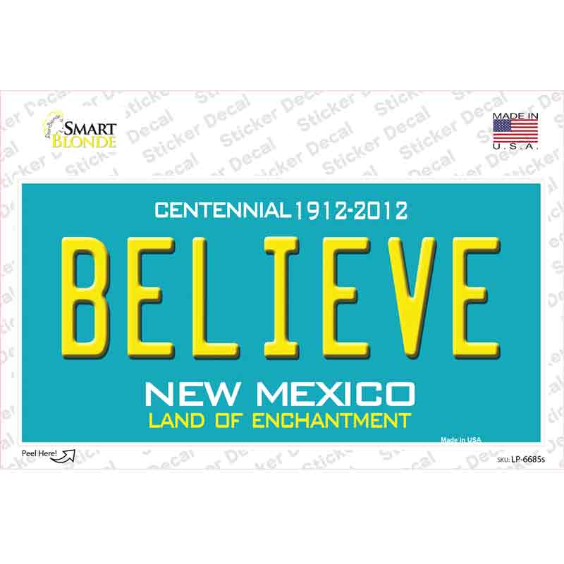 LP-6685s-M Believe   Mexico Novelty Sticker Decal - Medium