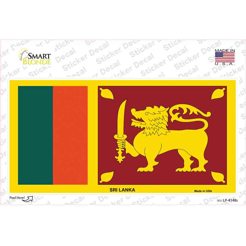 LP-4148s-M Sri Lanka Flag Novelty Sticker Decal - Medium