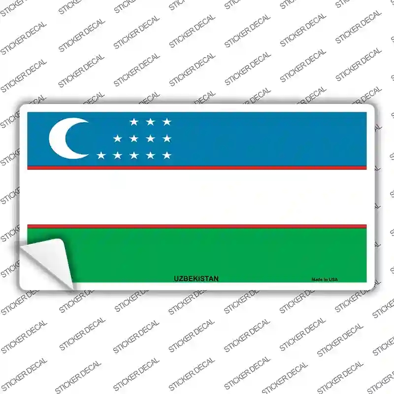 LP-4172s-L Uzbe Kistan Flag Novelty Sticker Decal - Large