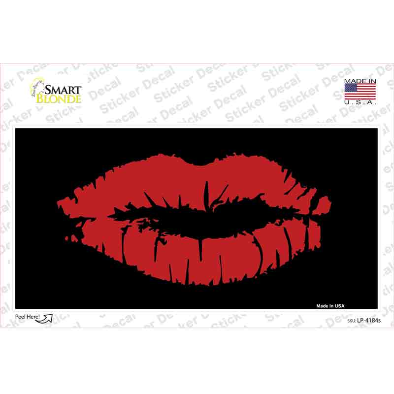 LP-4184s-M Full Red Lips Novelty Sticker Decal - Medium