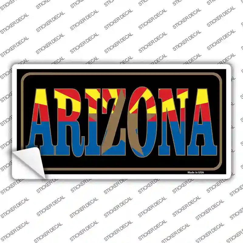 LP-4207s-L Arizona Inlayed State Flag Novelty Sticker Decal - Large