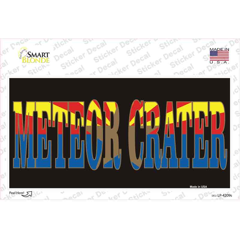 LP-4209s-M Meteor Crater Arizona Flag Novelty Sticker Decal - Medium