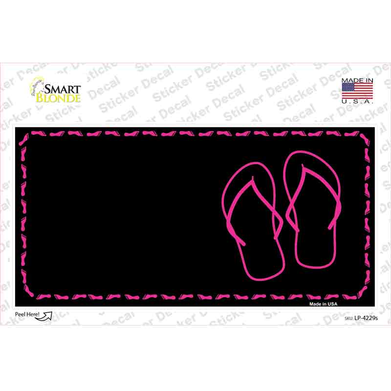 LP-4229s-M Flip Flops Pink Offset Novelty Sticker Decal - Medium