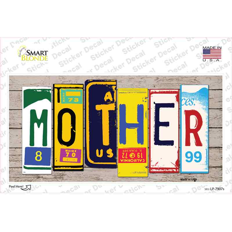 LP-7907s-M Mother Wood Art Novelty Sticker Decal - Medium