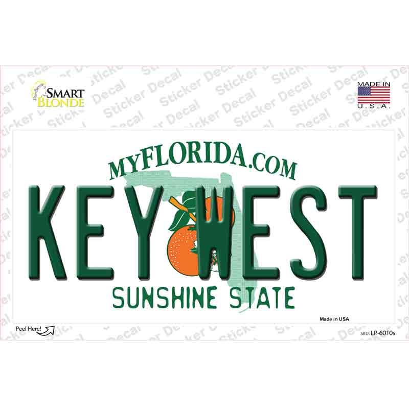 LP-6010s-M Key West Florida Novelty Sticker Decal - Medium