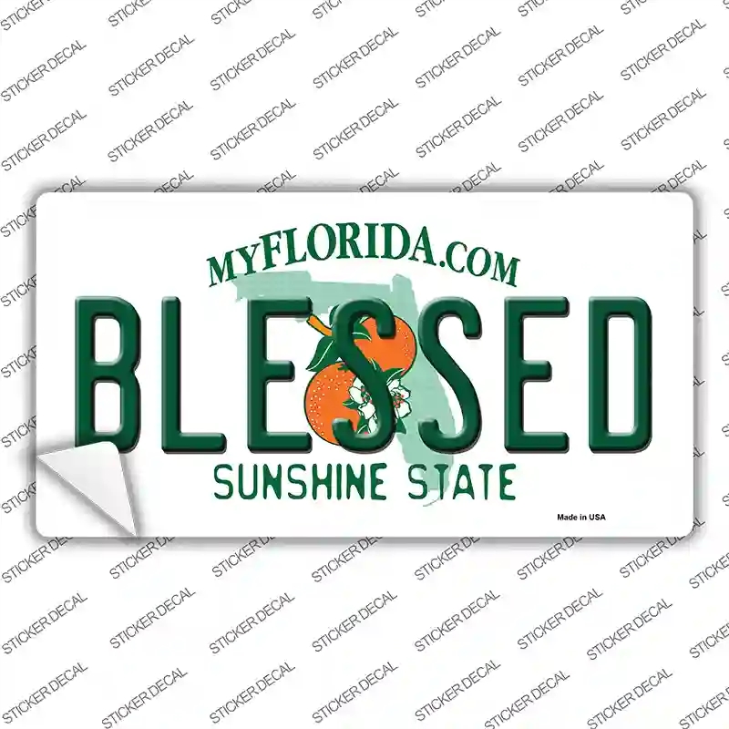 LP-6035s-L Blessed Florida Novelty Sticker Decal - Large