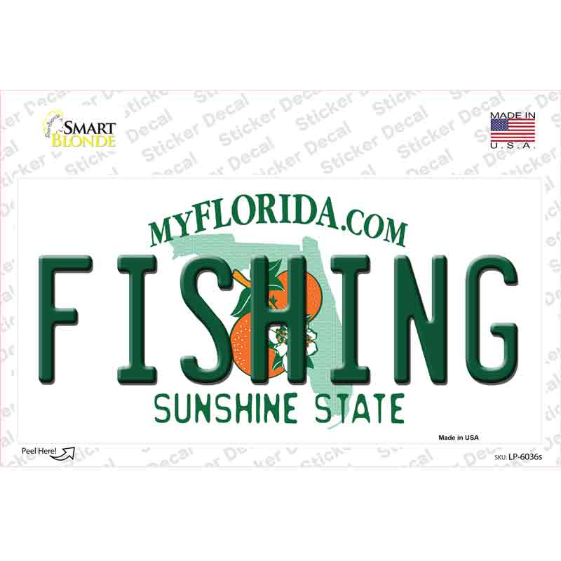 LP-6036s-M Fishing Florida Novelty Sticker Decal - Medium