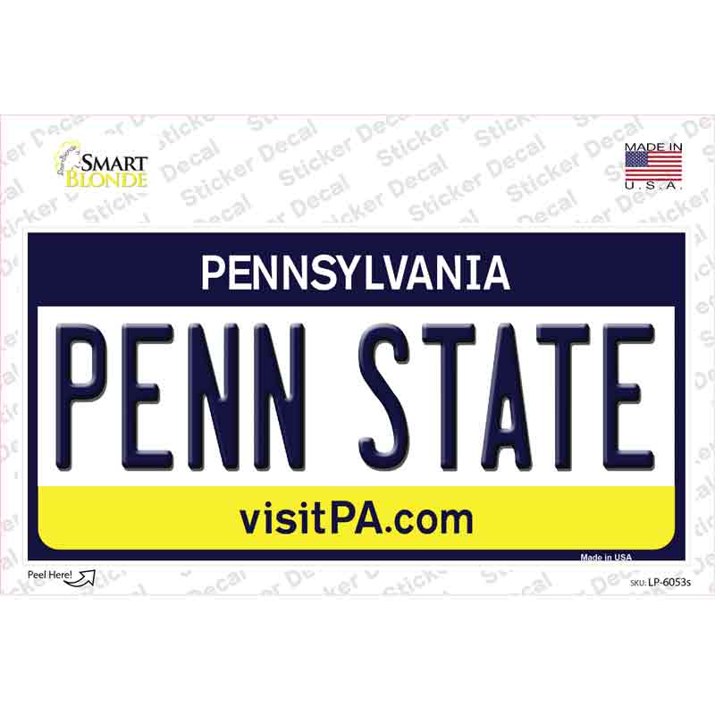 LP-6053s-M Penn State Pennsylvania State Novelty Sticker Decal - Medium
