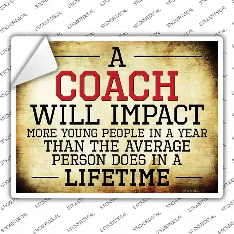 P-1232s-L A Coach Novelty Rectangle Sticker Decal - Large
