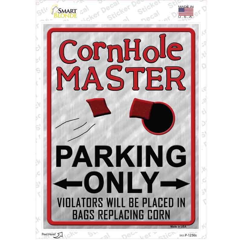 P-1236s-M Cornhole Master Novelty Rectangle Sticker Decal - Medium