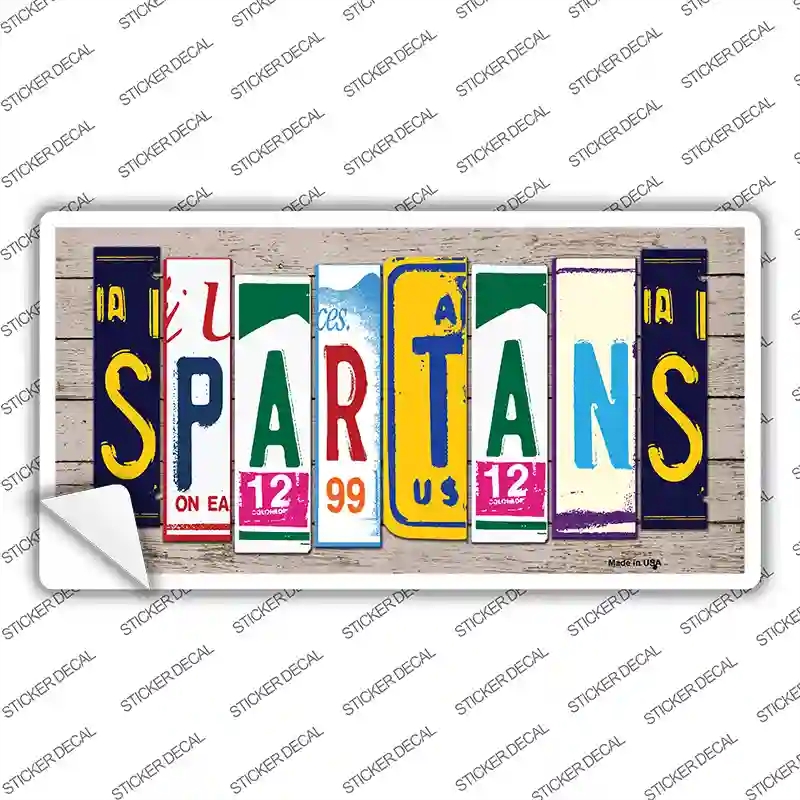LP-7947s-S Spartans Wood Art Novelty Sticker Decal - Small