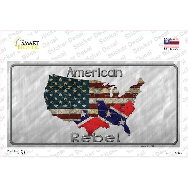 LP-7992s-M American Rebel Map Novelty Sticker Decal - Medium