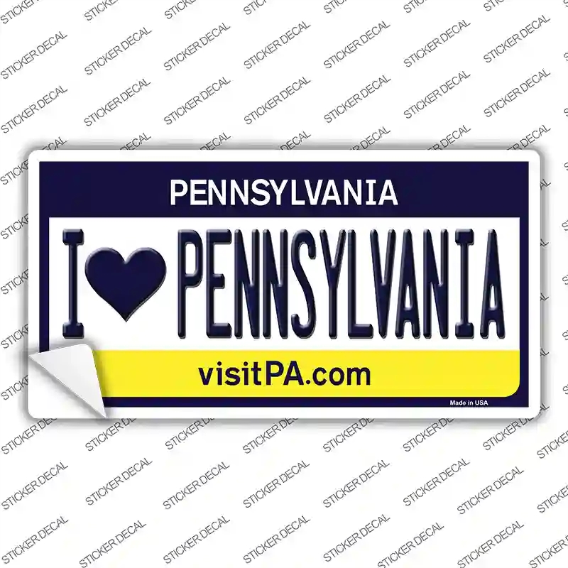 LP-6067s-L I Love Pennsylvania State Novelty Sticker Decal - Large
