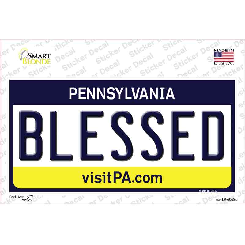 LP-6068s-M Blessed Pennsylvania State Novelty Sticker Decal - Medium