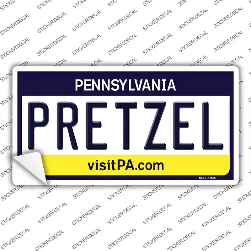 LP-6083s-L Pretzel Pennsylvania State Novelty Sticker Decal - Large