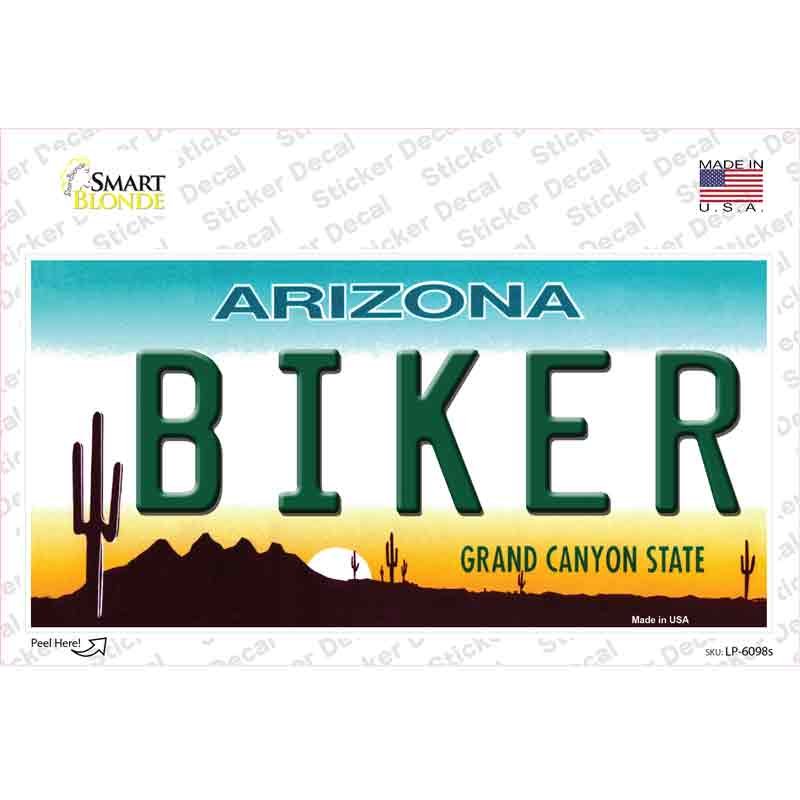 LP-6098s-M Arizona Biker Novelty Sticker Decal - Medium